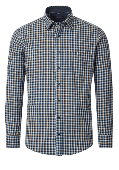 Produktbild für 'CASAMODA Casual Fit Hemd Langarm New Kent Kragen Flanell Karo blau'