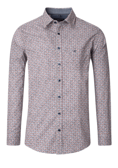 Produktbild für 'CASAMODA Casual Fit Hemd Langarm New Kent Kragen Muster blau'
