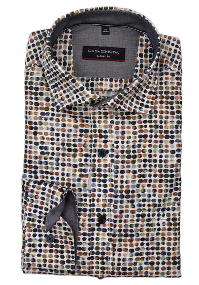 Produktbild für 'CASAMODA Casual Fit Hemd Langarm New Kent Kragen Muster blau'