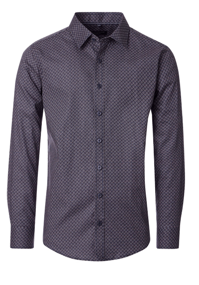Produktbild f&uuml;r 'CASAMODA Casual Fit Hemd Langarm New Kent Kragen Muster blau'