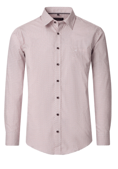 Produktbild für 'CASAMODA Casual Fit Hemd Langarm New Kent Kragen Muster rot'