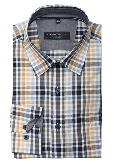 Produktbild für 'CASAMODA Casual Fit Hemd Langerm New Kent Kragen Karo dunkelblau'