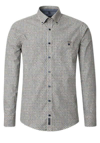 Produktbild für 'CASAMODA Casual Fit Hemd super langer Arm Button Down Kragen Muster blau'