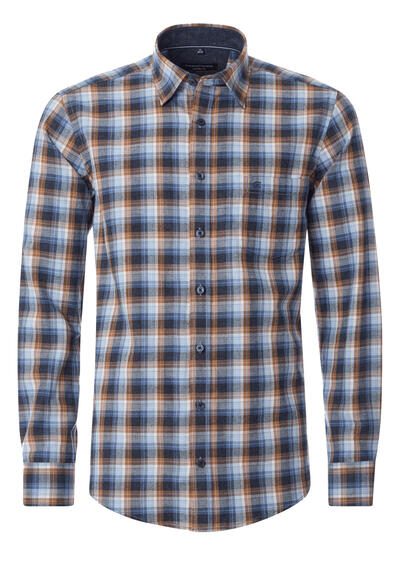 Produktbild für 'CASAMODA Casual Fit Hemd super langer Arm New Kent Kragen Karo blau'