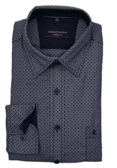 Produktbild für 'CASAMODA Casual Fit Hemd super langer Arm New Kent Kragen Muster grn'