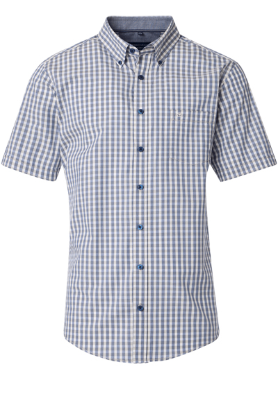 Produktbild für 'CASAMODA Comfort Fit Hemd Halbarm Button Down Kragen Karo blau'