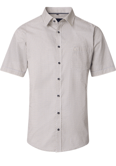 Produktbild für 'CASAMODA Comfort Fit Hemd Halbarm New Kent Kragen Muster beige'