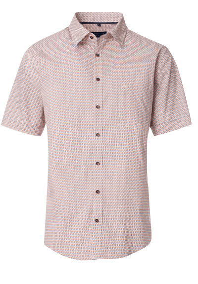 Produktbild für 'CASAMODA Comfort Fit Hemd Halbarm New Kent Kragen Muster orange'