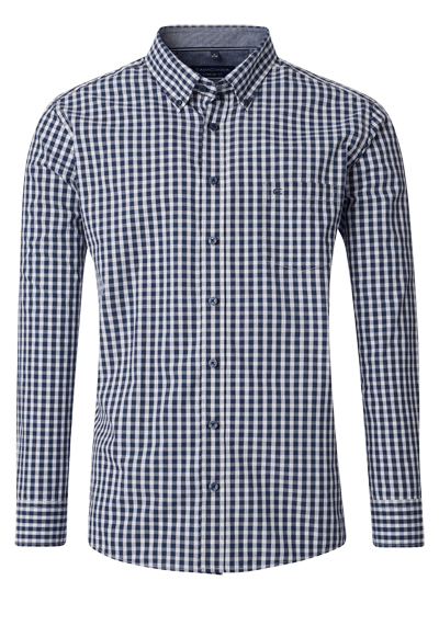 Produktbild für 'CASAMODA Comfort Fit Hemd Langarm Button Down Kragen Karo dunkelblau'