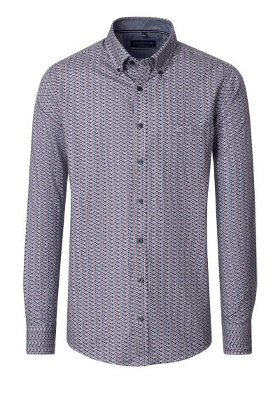 Produktbild f&uuml;r 'CASAMODA Comfort Fit Hemd Langarm Button Down Kragen Muster blau'