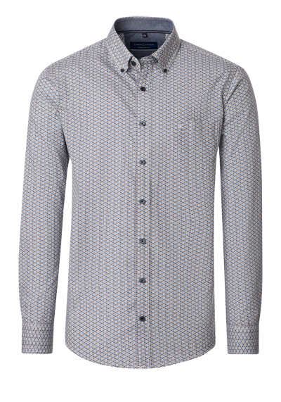Produktbild f&uuml;r 'CASAMODA Comfort Fit Hemd Langarm Button Down Kragen Muster blau'