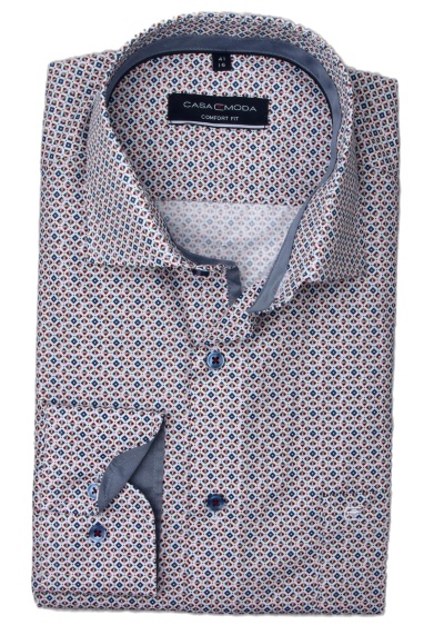 Produktbild für 'CASAMODA Comfort Fit Hemd Langarm New Kent Kragen Muster blau'