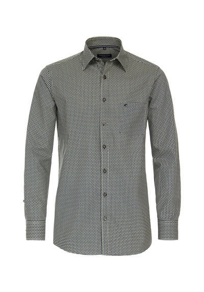 CASAMODA Comfort Fit Hemd Langarm New Kent Kragen Muster blau