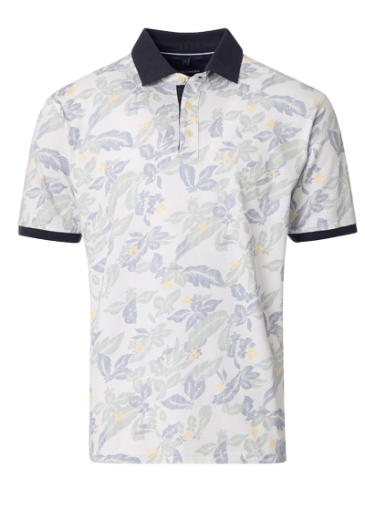 Produktbild f&uuml;r 'CASAMODA Poloshirt Halbarm Polokragen Jersey Muster wei�'