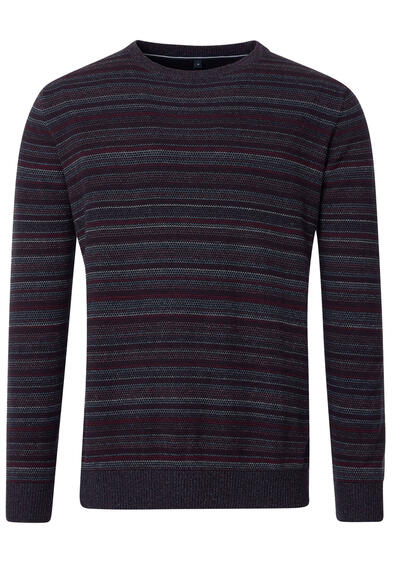 Produktbild für 'CASAMODA Pullover Langarm Rundhals Strick Ringel blau'