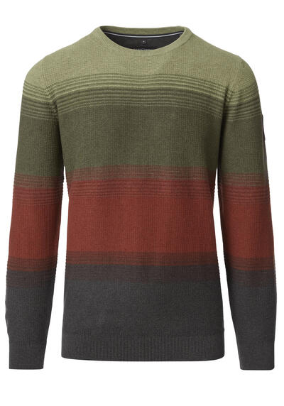 Produktbild für 'CASAMODA Pullover Langarm Rundhals Strick Ringel grn'