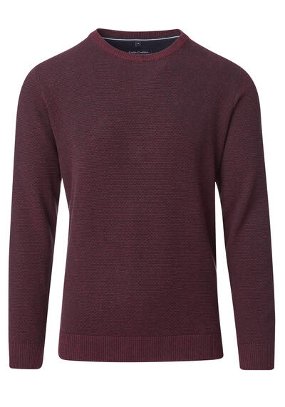 Produktbild für 'CASAMODA Pullover Langarm Rundhals Strick weinrot'