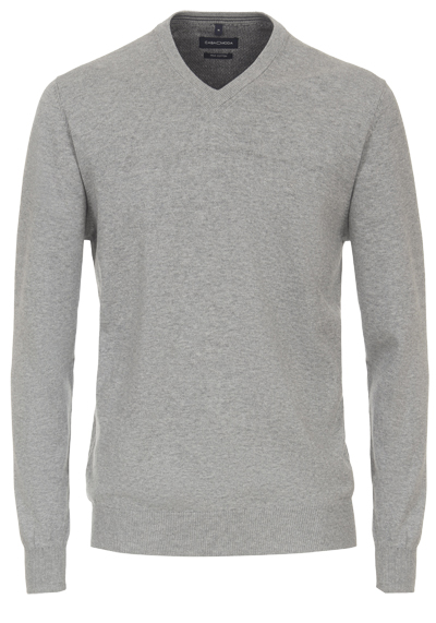 Produktbild für 'CASAMODA Pullover Langarm V-Ausschnitt Strick hellgrau'