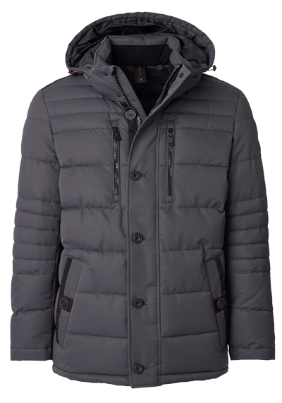 Produktbild f&uuml;r 'CASAMODA Steppjacke Langarm mit Kapuze Rei�verschluss dunkelgrau'