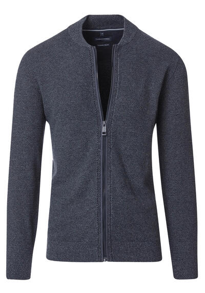 Produktbild für 'CASAMODA Strickjacke Langarm Reiverschluss Baumwolle nachtblau'