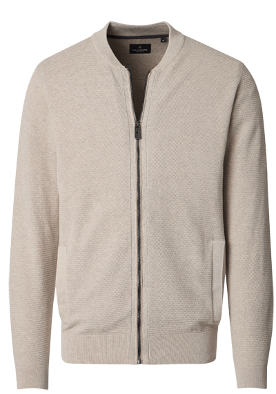 Produktbild f&uuml;r 'CASAMODA Strickjacke Langarm Rei�verschluss Struktur hellbraun'