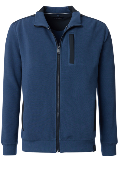 Produktbild für 'CASAMODA Sweatjacke Langarm mit Reiverschluss Struktur dunkelblau'