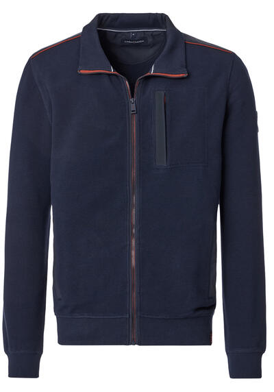 Produktbild für 'CASAMODA Sweatjacke Langarm mit Reiverschluss Struktur nachtblau'