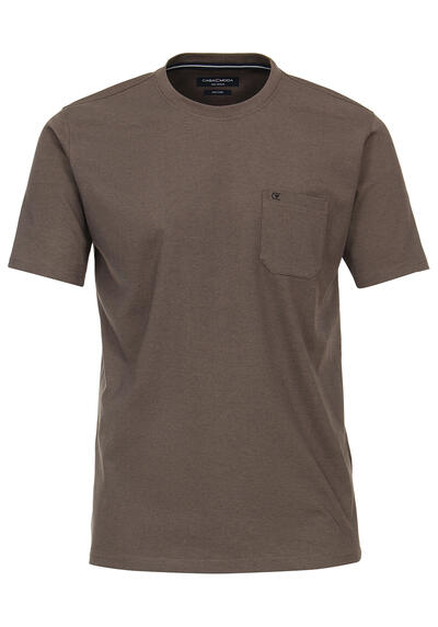 Produktbild für 'CASAMODA T-Shirt Halbarm Rundhals Brusttasche beige'