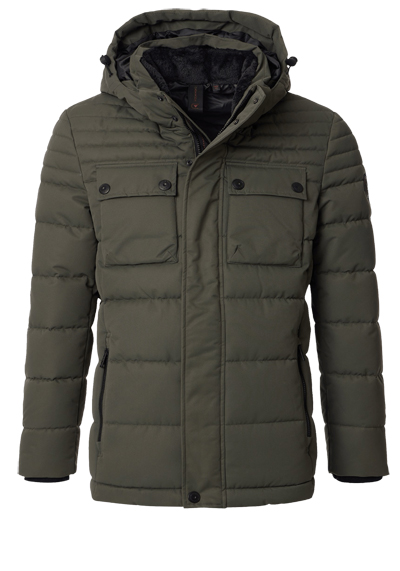 CASAMODA Winterjacke Langarm mit Kapuze Reiverschluss oliv