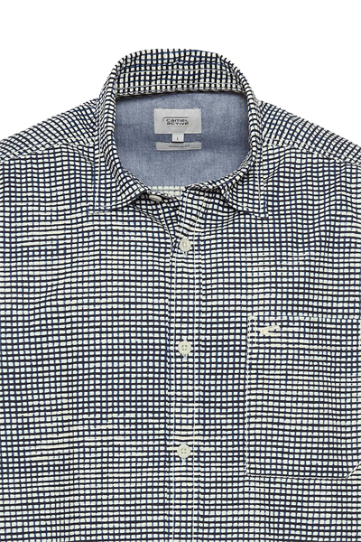 Produktbild fr 'CAMEL ACTIVE Regular Fit Hemd Halbarm New Kent Kragen Muster blau'