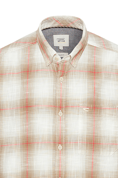 Produktbild fr 'CAMEL ACTIVE Regular Fit Hemd Halbarm Button Down Kragen Karo braun'