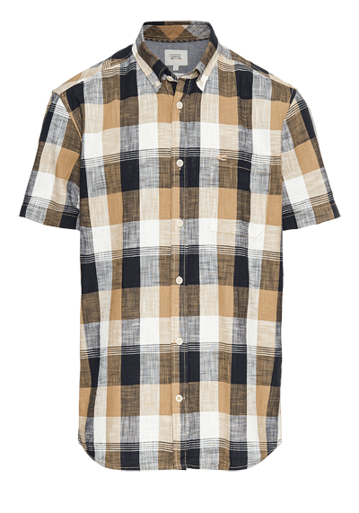 Produktbild fr 'CAMEL ACTIVE Regular Fit Hemd Halbarm Button Down Kragen Karo schwarz'