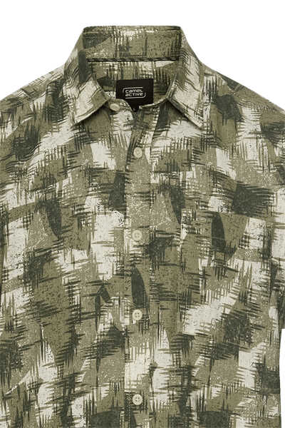 Produktbild fr 'CAMEL ACTIVE Regular Fit Hemd Halbarm New Kent Kragen Muster grn'