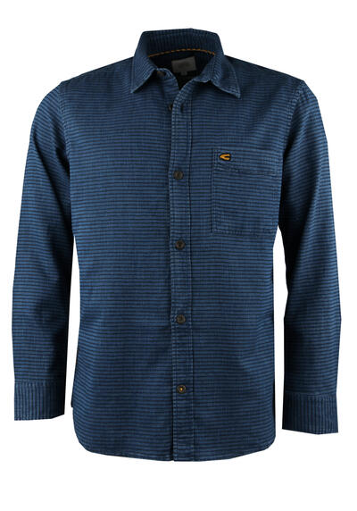CAMEL ACTIVE Regular Fit Hemd Langarm Streifen blau