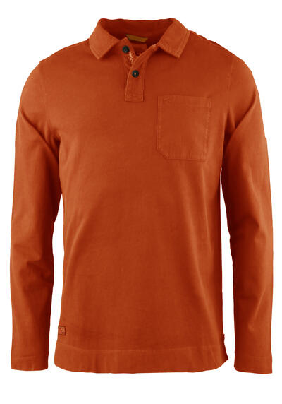 CAMEL ACTIVE Polo Langarm geknpfter Kragen Jersey orange preisreduziert