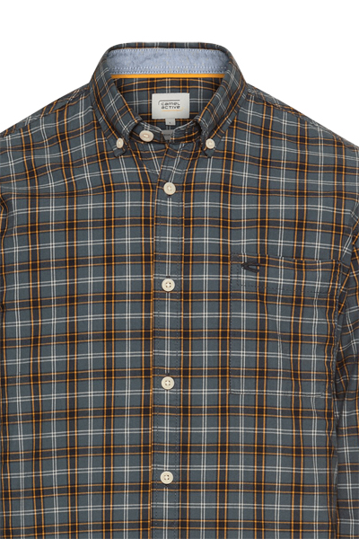 Produktbild f�r 'CAMEL ACTIVE Hemd Langarm Button Down Kragen Karo blau'