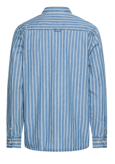 Produktbild f�r 'CAMEL ACTIVE Hemd Langarm New Kent Kragen Indigo Dye Streifen blau'