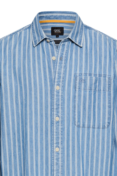 Produktbild f�r 'CAMEL ACTIVE Hemd Langarm New Kent Kragen Indigo Dye Streifen blau'