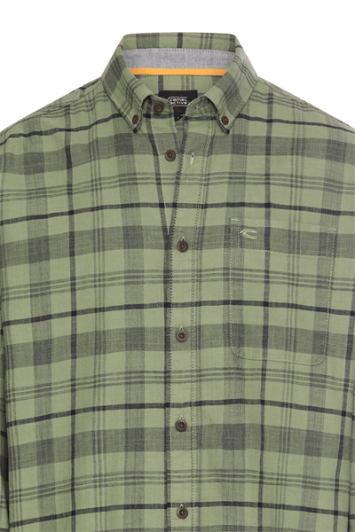 Produktbild f�r 'CAMEL ACTIVE Hemd Langarm Button Down Kragen Flanell Karo gr�n'