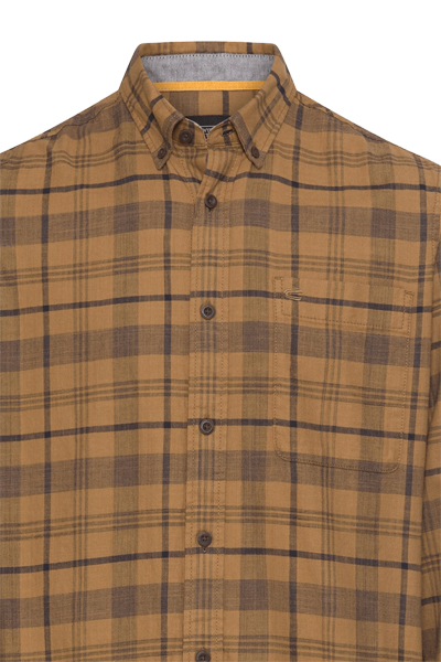 Produktbild f�r 'CAMEL ACTIVE Hemd Langarm Button Down Kragen Flanell Karo braun'