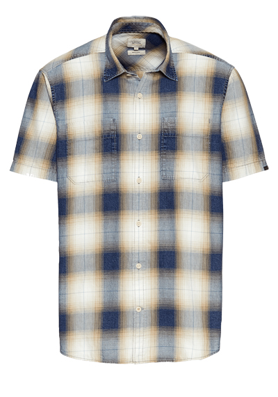 Produktbild fr 'CAMEL ACTIVE Hemd Halbarm New Kent Kragen Karo blau'