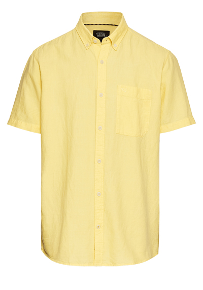 Produktbild fr 'CAMEL ACTIVE Hemd Halbarm Button Down Kragen Leinenmix gelb'