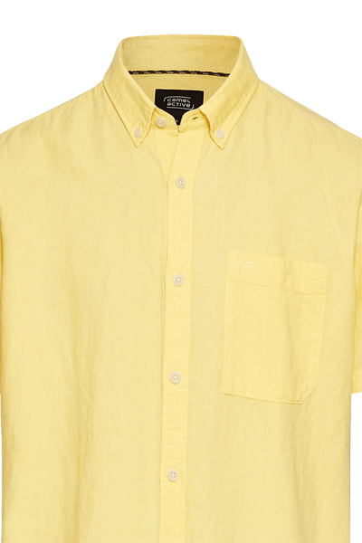 Produktbild fr 'CAMEL ACTIVE Hemd Halbarm Button Down Kragen Leinenmix gelb'