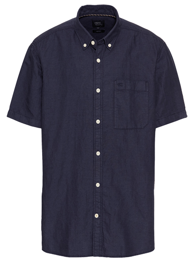 Produktbild fr 'CAMEL ACTIVE Hemd Halbarm Button Down Kragen Leinenmix navy'