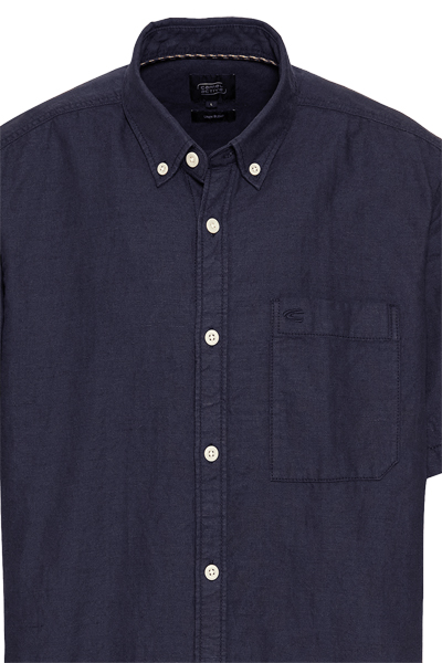 Produktbild fr 'CAMEL ACTIVE Hemd Halbarm Button Down Kragen Leinenmix navy'