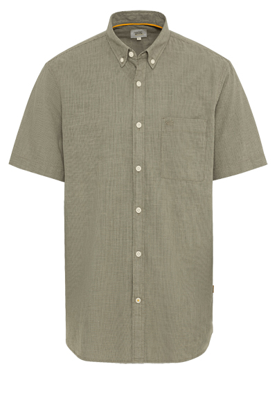Produktbild fr 'CAMEL ACTIVE Regular Fit Hemd Halbarm Button Down Kragen Streifen oliv'