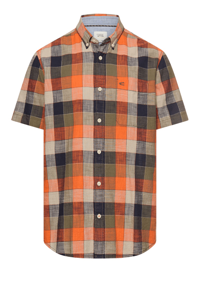 Produktbild f�r 'CAMEL ACTIVE Performance Hemd Halbarm Button Down Kragen Karo orange'