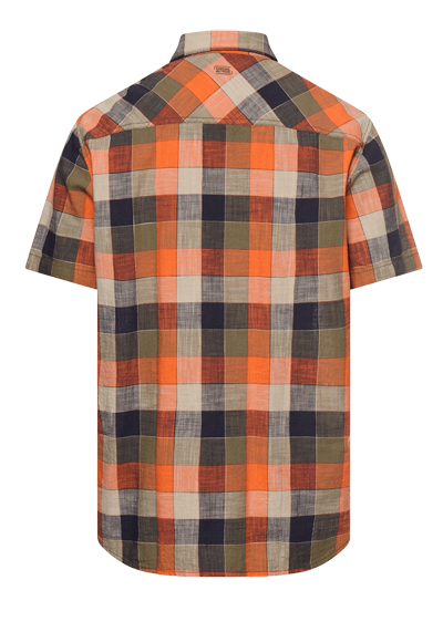 Produktbild f�r 'CAMEL ACTIVE Performance Hemd Halbarm Button Down Kragen Karo orange'