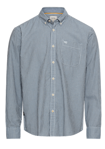 CAMEL ACTIVE Hemd Halbarm Button Down Kragen Karo blau