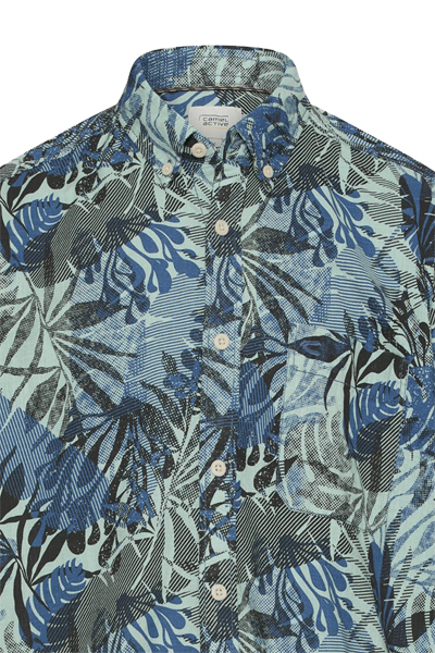 Produktbild f�r 'CAMEL ACTIVE Hemd Halbarm Button Down Kragen Muster blau'